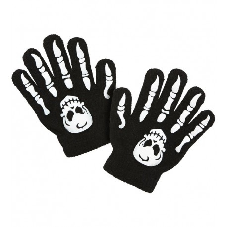 Guantes de Huesos con Calavera Infantiles