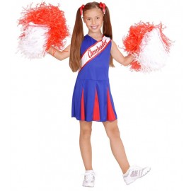 Disfraz de Cheerleader Azul y Rojo Infantil Disfraz de Cheerleader Azul y Rojo Infantil