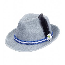 Fedora Bavaria con Flor y Pluma