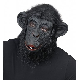 Máscara Chimpancé Negro con Pelos
