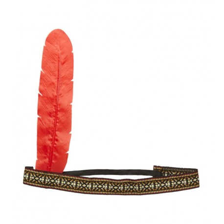 Cinta para La Cabeza Indio Lujo con Pluma de Pvc