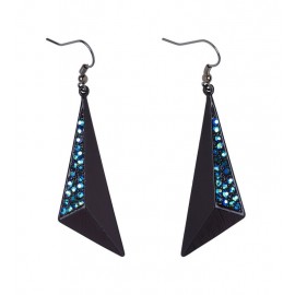 Pendientes Negros con Strass de Zafiro Pendientes Negros con Strass de Zafiro