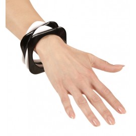 4 Pulseras Disco Negras y Blancas 4 Pulseras Disco Negras y Blancas