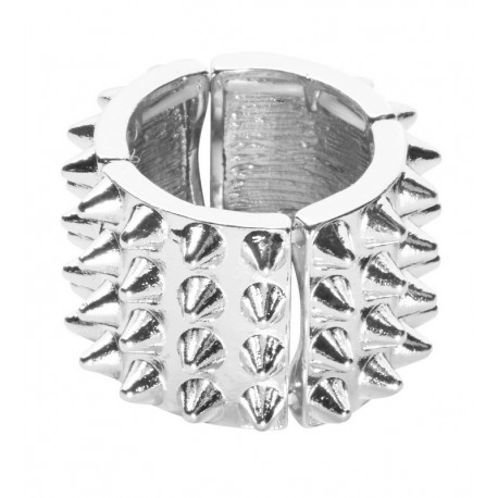 Anillo Plateado con Puntas