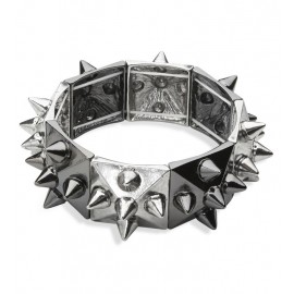 Pulsera Negra y Plateada con Tachuelas