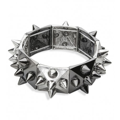 Pulsera Negra y Plateada con Tachuelas