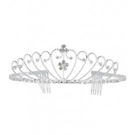 Tiara Plateada con Strass