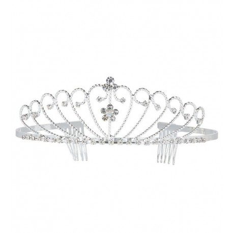Tiara Plateada con Strass