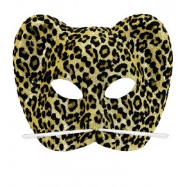 Máscara Leopardo Flocada con Glitter