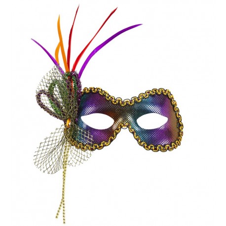Máscara Multicolor con Decoración Lateral