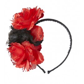 Diadema 3 Rosas Rojas y Negras con Purpurina Diadema 3 Rosas Rojas y Negras con Purpurina