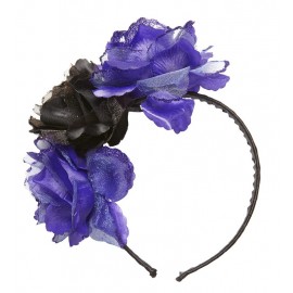 Diadema 3 Rosas Violeta y Negras con Purpurina Diadema 3 Rosas Violeta y Negras con Purpurina