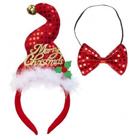Set Sombrero y Pajarita Navideños