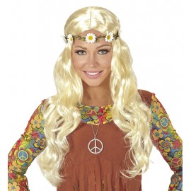Peluca Rubia con Cinta para La Cabeza Margaritas