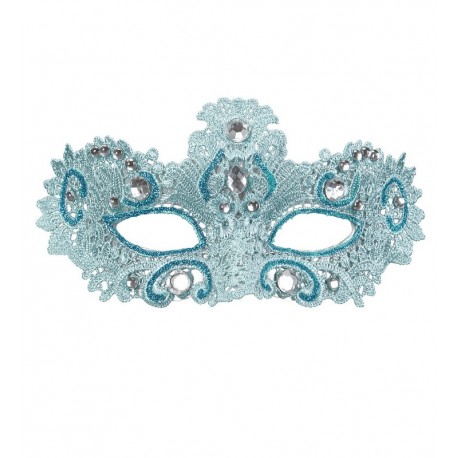 Antifaz de Encaje con Glitter y Gemas