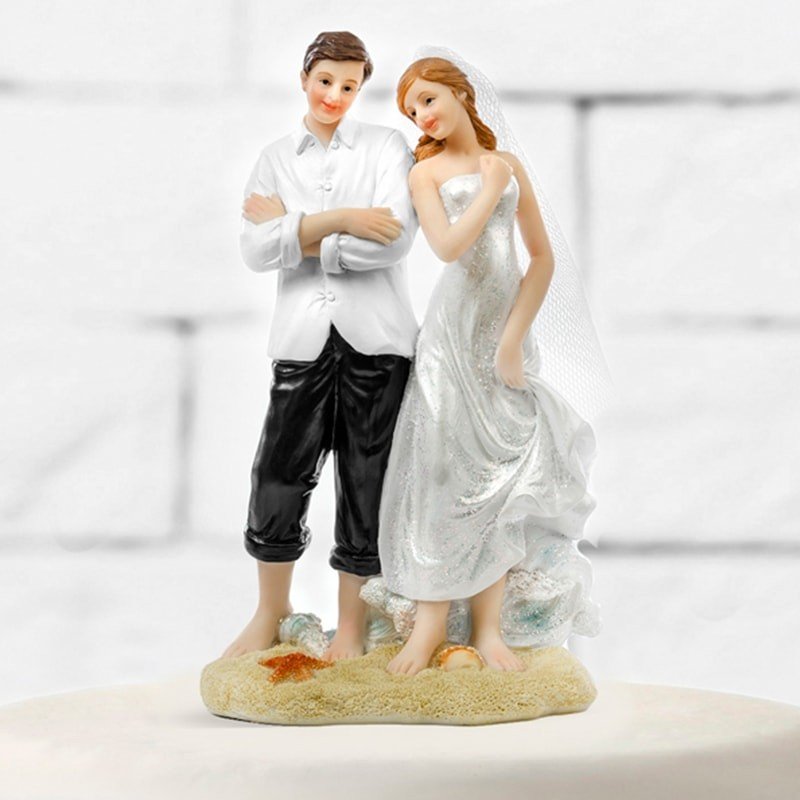 ▷ Figura para tarta de boda Novios en la playa Boda ibicenca ❤️ 