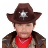 Sombrero Vaquero de Fieltro Marron con Estrella Sheriff