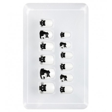 Set de 12 Uñas Gatos Auto-Adhesivas