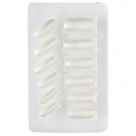 Set de 12 Uñas Blancas Iridescente Auto-Adhesivas