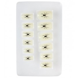 Set de 12 Uñas Ranas Fluorescentes Set de 12 Uñas Ranas Fluorescentes