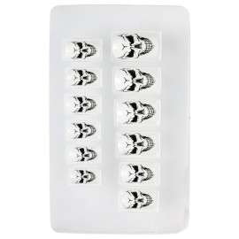 Set de 12 Uñas Calaveras Auto-Adhesiva Set de 12 Uñas Calaveras Auto-Adhesiva