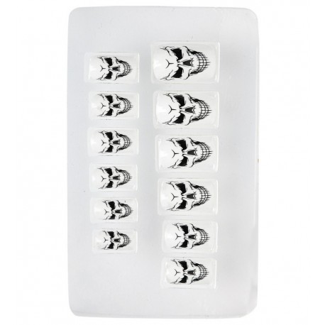 Set de 12 Uñas Calaveras Auto-Adhesiva