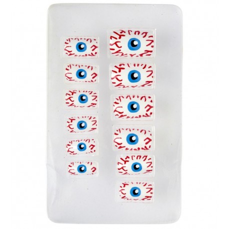 Set de 12 Uñas Ojos Auto-Adhesivas