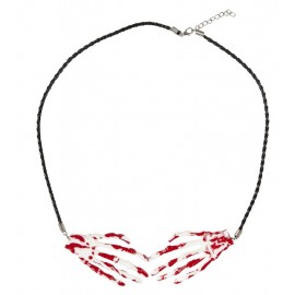 Collar Manos Sangrientas de Esqueleto