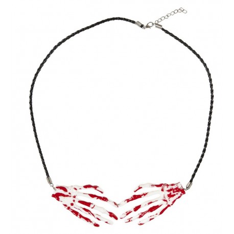 Collar Manos Sangrientas de Esqueleto