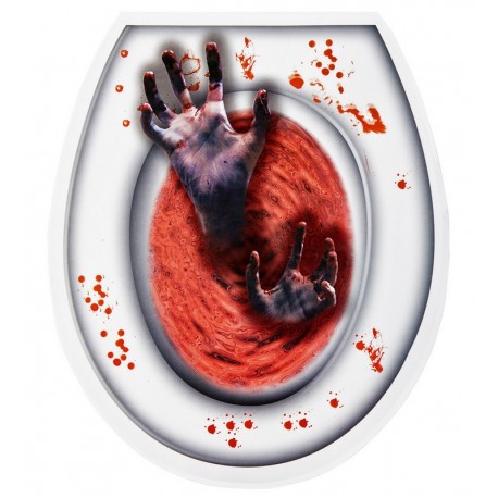 Tapa WC Manos Zombie Ensangrentado