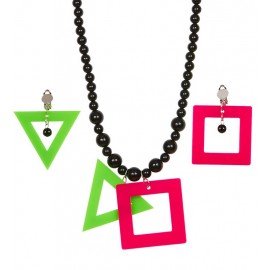 Set de Collar y Pendientes Fluorescentes