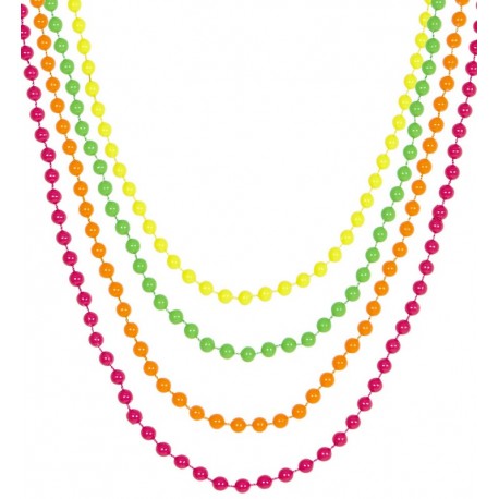 Set de 4 Collares de Cuentas de Neon
