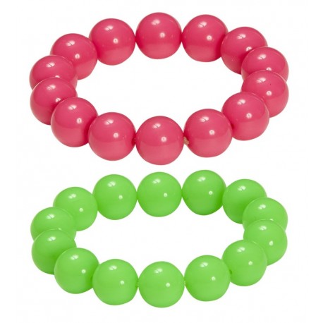 Set de 2 Brazaletes de Cuentas Neon