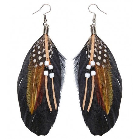 Pendientes Pluma con Perlitas