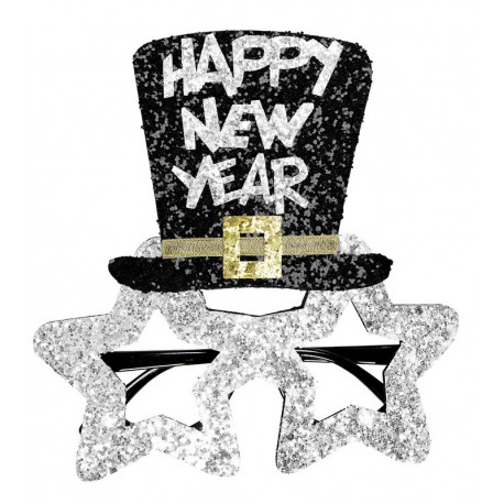 Gafas Feliz Año Nuevo Purpurina