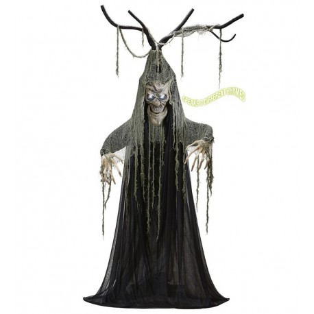 Arbol de Halloween Encantado con Boca Movil, Luz y Sonido