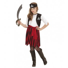 Disfraz de Niña Pirata con Rayas