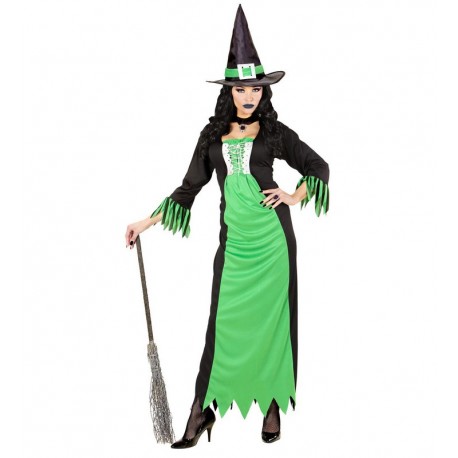 Disfraz de Bruja Verde Chic para Mujer