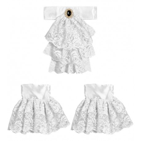 Set Corbata y Muñequeras de Encaje