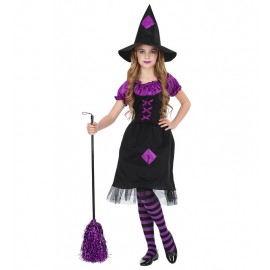 Disfraz Purple Witch para Niña