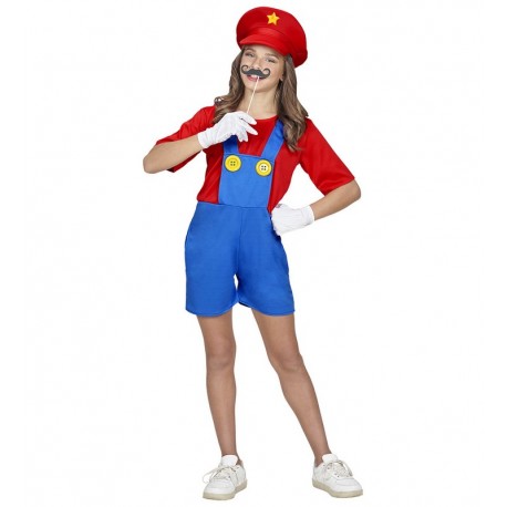 Disfraz de Fontanero Mario para Niña