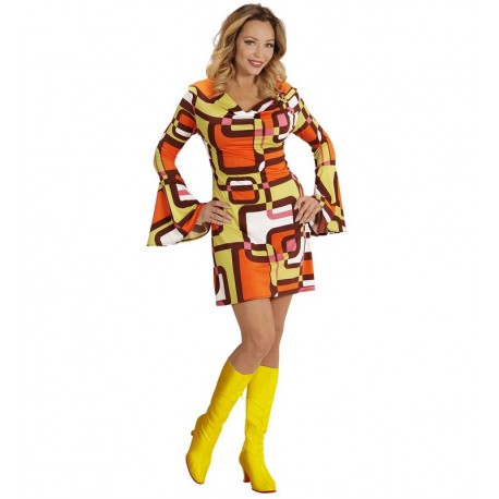 Vestido Mujer Años 70 Geometric