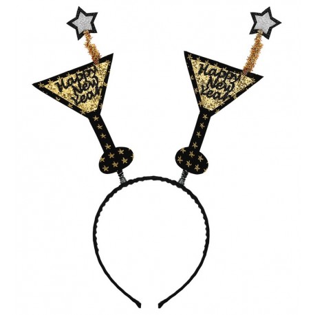 Diadema Cocktail Happy New Year Purpurina