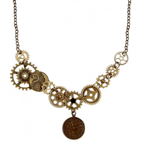 Collar Steampunk con Reloj