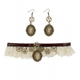 Collar de Encaje y Pendientes Steampunk Collar de Encaje y Pendientes Steampunk