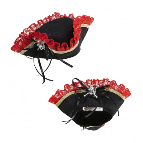 Mini Tricornio Pirata con Calavera con Strass