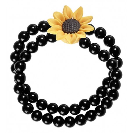 Brazalete Girasol Hippie con Perlitas