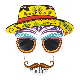 Gafas Día de Los Muertos con Bigote y Dientes Gafas Día de Los Muertos con Bigote y Dientes