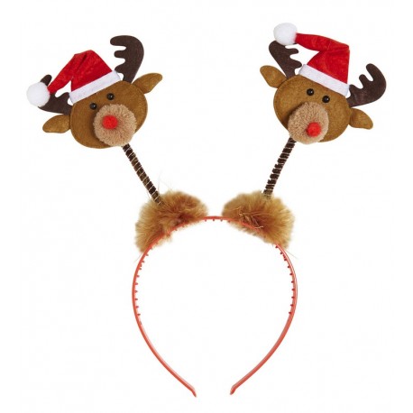 Tocado de Reno con Gorro de Papa Noel