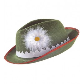 Sombrero Tirolés con Edelweiss y Plumas